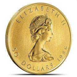 1 oz gold MAPLE LEAF 1986 $50