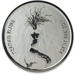 1 oz silver Fiji $1MERMAID RISING 2018 $1 bu