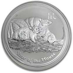 PM Lunar 2 MOUSE 1 kilo silver 2008 BU $30 Australia 