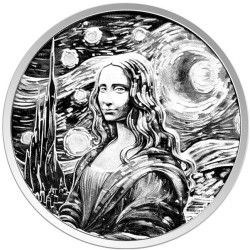 1 oz silver MONA LISA x VAN GOGH 2024 Coloured Proof-Like $0.50