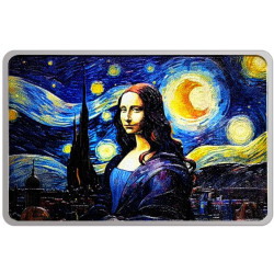1 oz silver MONA LISA x VAN GOGH 2024 Coloured Proof-Like $0.50