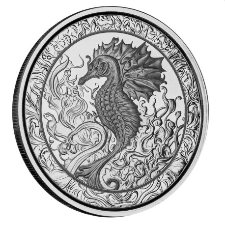 1 oz silver Samoan Seahorse 2019 2tala