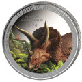 1 oz silver Prehistoric Life 2 TRICERATOPS 2024 bu 20FR BU - 1st coin