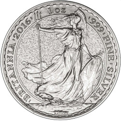 UK 1 oz silver BRITANNIA 2016 £2 bu