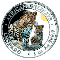 1 oz silver SOMALIA LEOPARD 2024 COLOURED - 100 shillings 
