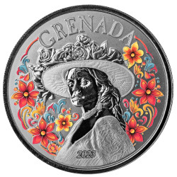 EC8 LA DIABLESSE 2023 GRENADA 1 oz silver $2 COLOURED bu 