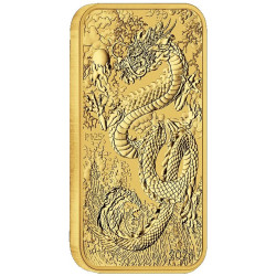 Perth Mint 1 oz RECTANGLE DRAGON $100 BAR 2023 GOLD