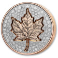 Canada 1oz Silver Maple Leaf Super Incuse Rose Gold Gilt 2022 $20 Reverse Proof