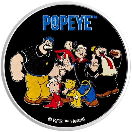 1 oz silver POPEYE 1 BRUTUS 2024 COLOURED $0.50