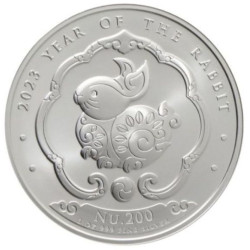 1 oz silver KINGDOM OF BHUTAN 2023 RABBIT NU200 bu