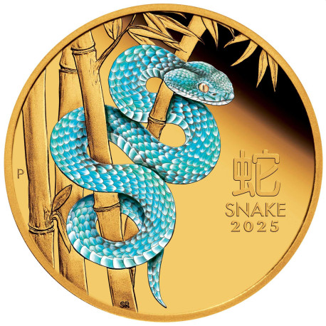 PM Lunar 3 SNAKE 1 oz GOLD 2025 BU $100 Australia