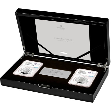 His Majesty King Charles III Silver Proof Effigy Set NGC MS70