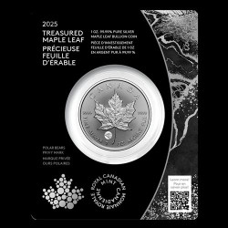Treasured Maple Leaf 1 oz silver MAPLE LEAF 2025 $5 BU Polar Bears Privy Mark