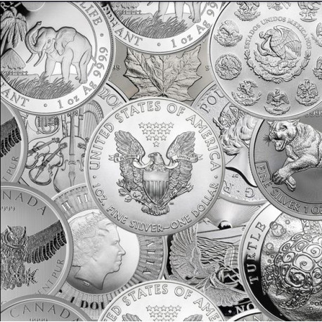 RANDOM 1 oz 0.999 silver coins BU - Our choice