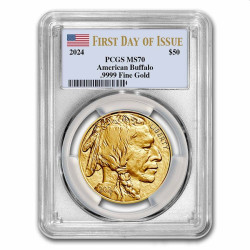 GOLD 1 oz GOLD US BUFFALO 2024 $50 PCGS MS 70 FDI