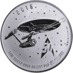 PM 1 oz silver STAR TREK USS Enterprise 2016 HIGH RELIEF PROOF $1