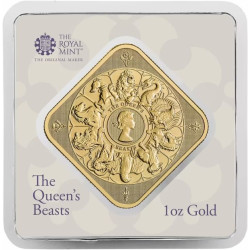 UK 1 oz gold QUEEN'S BEAST COMPLETER bar BU in TEP