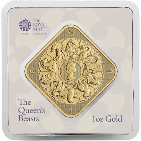 UK 1 oz gold QUEEN'S BEAST COMPLETER bar BU in TEP