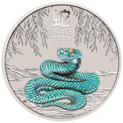 PM Lunar 3 SNAKE 1 oz silver 2025 BU $1 COLOURED Australia