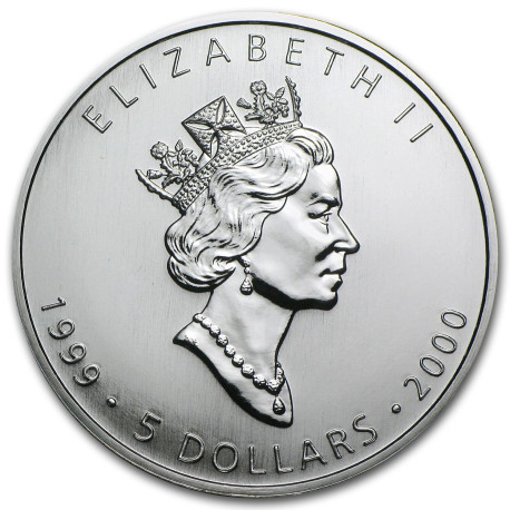 1 oz silver MAPLE LEAF 2000 FIREWORKS privy