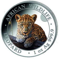 1 oz silver SOMALIA LEOPARD 2025 - COLOURED 100 shillings 