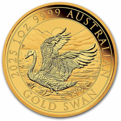 PM 1 oz GOLD SWAN 2025 $100 bu