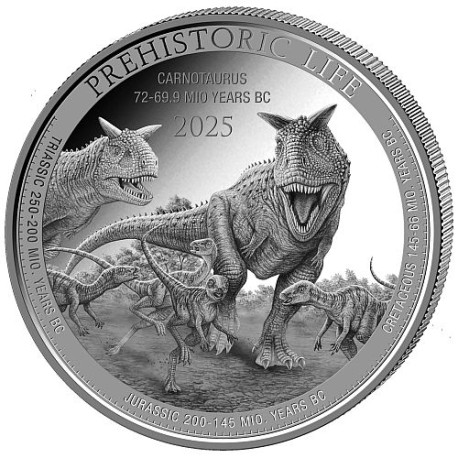 1 oz silver Prehistoric Life 2 UTAHRAPTOR 2024 bu 20FR BU