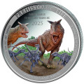 1 oz silver Prehistoric Life 2 UTAHRAPTOR 2024 COLOURED bu 20FR BU