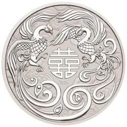 PM 1 oz silver DOUBLE PHOENIX 2025 $1 bu CHINESE MYTHS & LEGENDS