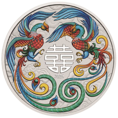 PM 1 oz silver FOUR GUARDIANS HONG 2024 COLOURED $1 bu CHINESE MYTHS & LEGENDS