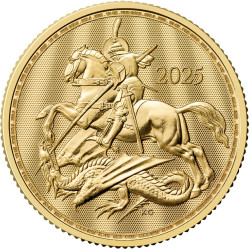 UK 1/4 oz GOLD ST GEORGE & The DRAGON 2025 £2 bu