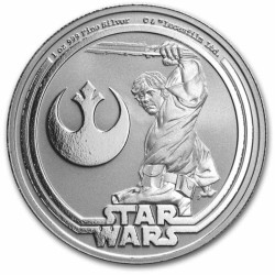1 oz silver STAR WARS 2025 LUKE SKYWALKER $2 BU