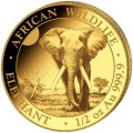 GOLD 1/2 oz ELEPHANT 2024 SOMALIA Shillings 500 BU