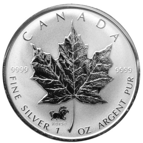 1 oz silver MAPLE LEAF 2002 $5 bu