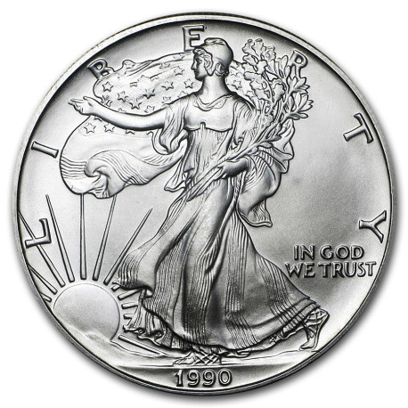 1 oz silver U.S. Silver EAGLE 1990 $1 bu
