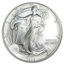 1 oz U.S. silver Eagle 1995$1 bu