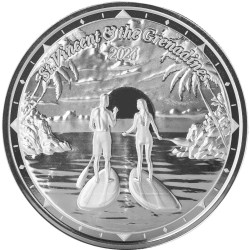 1 oz silver 2024 ST VINCENT & GRENADINES Eastern Caribbean EC8 PADDLEBOARD COUPLE $2 BU