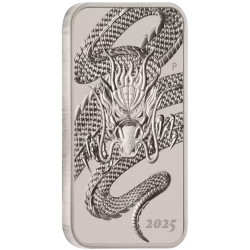 Perth Mint 1 oz silver RECTANGLE DRAGON $1 BAR 2024