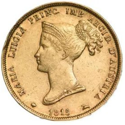 40 Lire GOLD Princess Mary Louise of Austria 1815