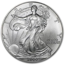 1 oz silver U.S. Silver EAGLE 2000 $1 bu in capsule