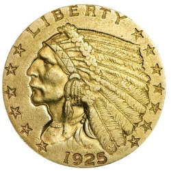 Gold $2.5 INDIAN HEAD Quarter Eagle 1925