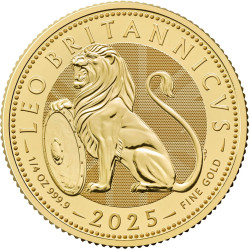 UK 1/4 oz GOLD BRITISH LION 2025 £2 BU