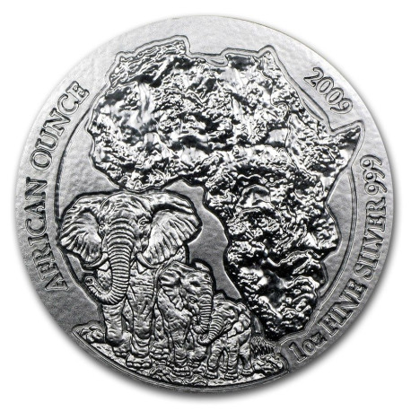 1 oz silver Rwanda ELEPHANT 2009