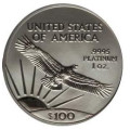 1 oz PLATINUM AMERICAN EAGLE 2017 $100 REVERSE PROOF