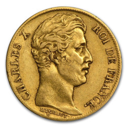 GOLD 20 francs or CHARLES X 1824-1830