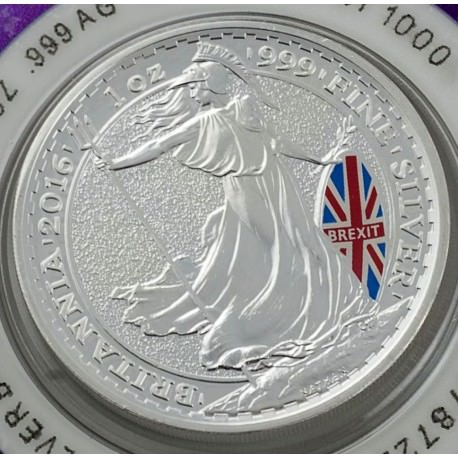 1 oz silver BRITANNIA 2016 BREXIT Colored Commemorative