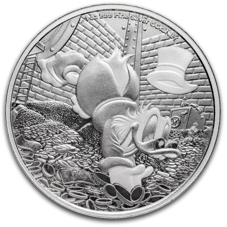 1 oz silver DISNEY SCROOGE McDUCK 2022 $2 BU I'm the richest Duck