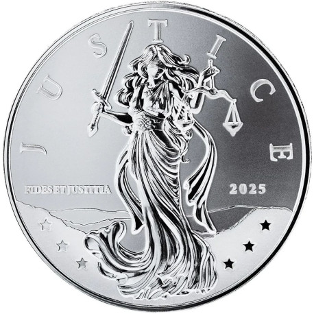 GIBRALTAR 1 oz silver LADY JUSTICE 2023 BU £1
