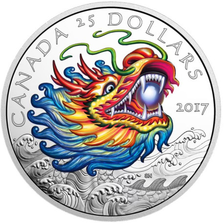 Canada Dragon Boat Festival 2017 High Relief Coloured Silver Proof Coin