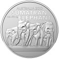 1 oz silver Sumatran Elephant 2022 $1 bu
